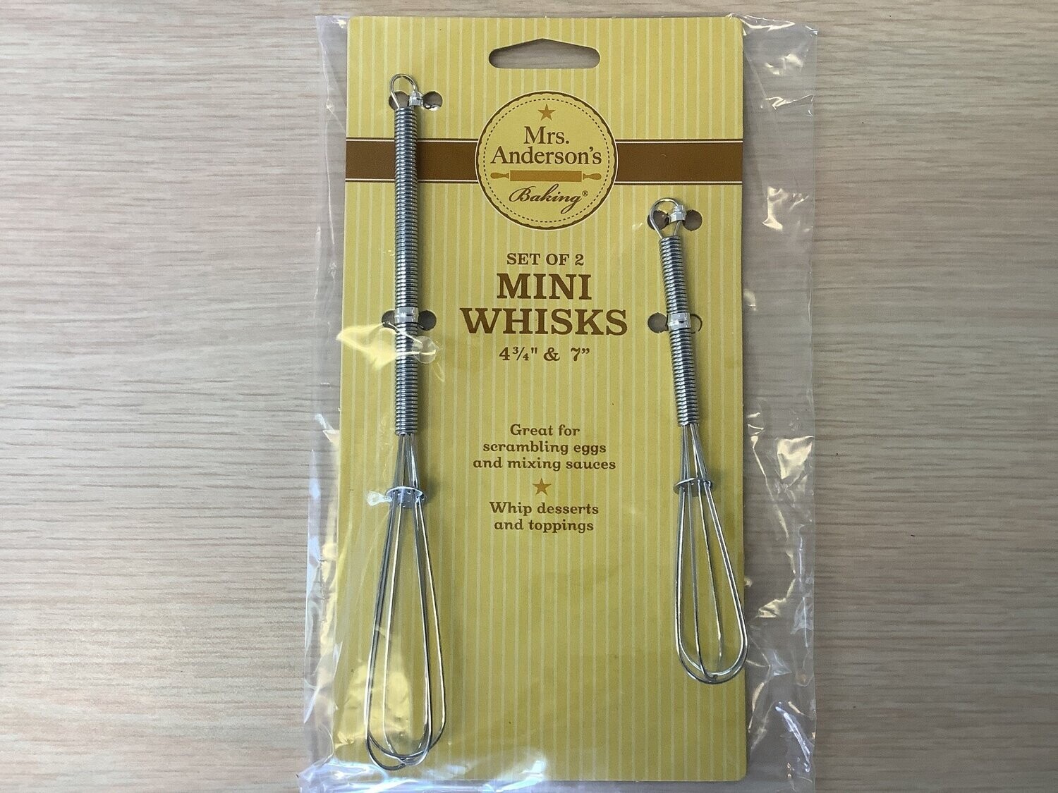 MRS ANDERSONS MINI WHISK SET OF 2, 5 in &amp; 7 in