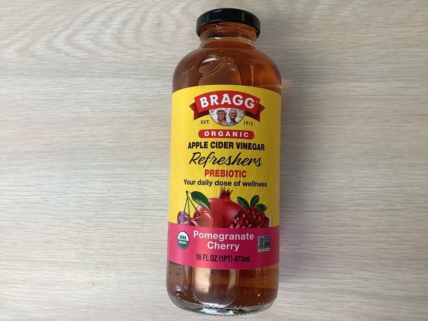 BRAGG REFRESHER APPLE CIDER VINEGAR PREBIOTIC POMEGRANATE CHERRY 16 OZ single