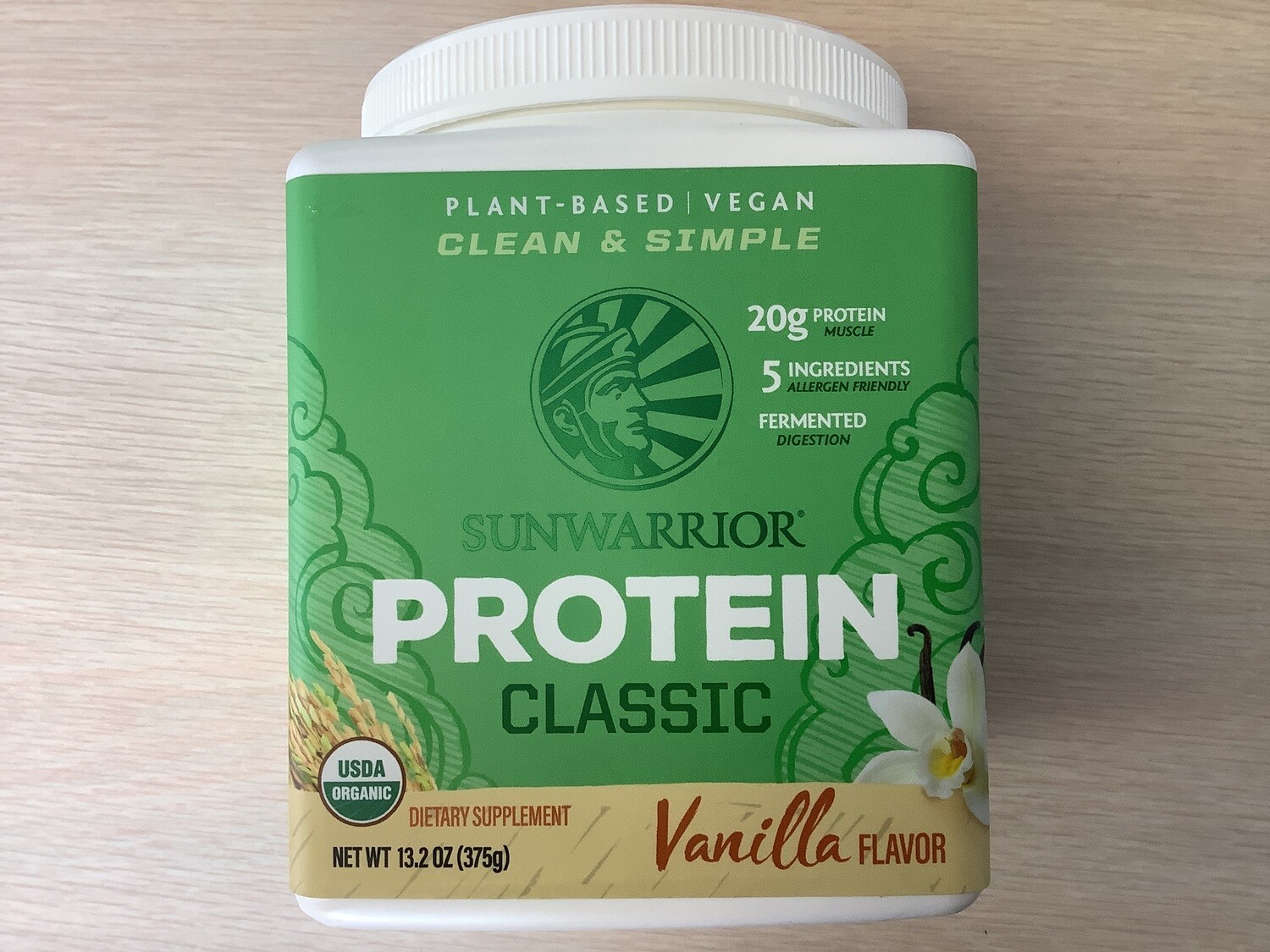 SUNWARRIOR ORGANIC PROTEIN POWDER CLASSIC VANILLA 375 GM
