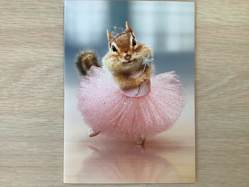 AVANTI CHIPMUNK TUTU BIRTHDAY CARD