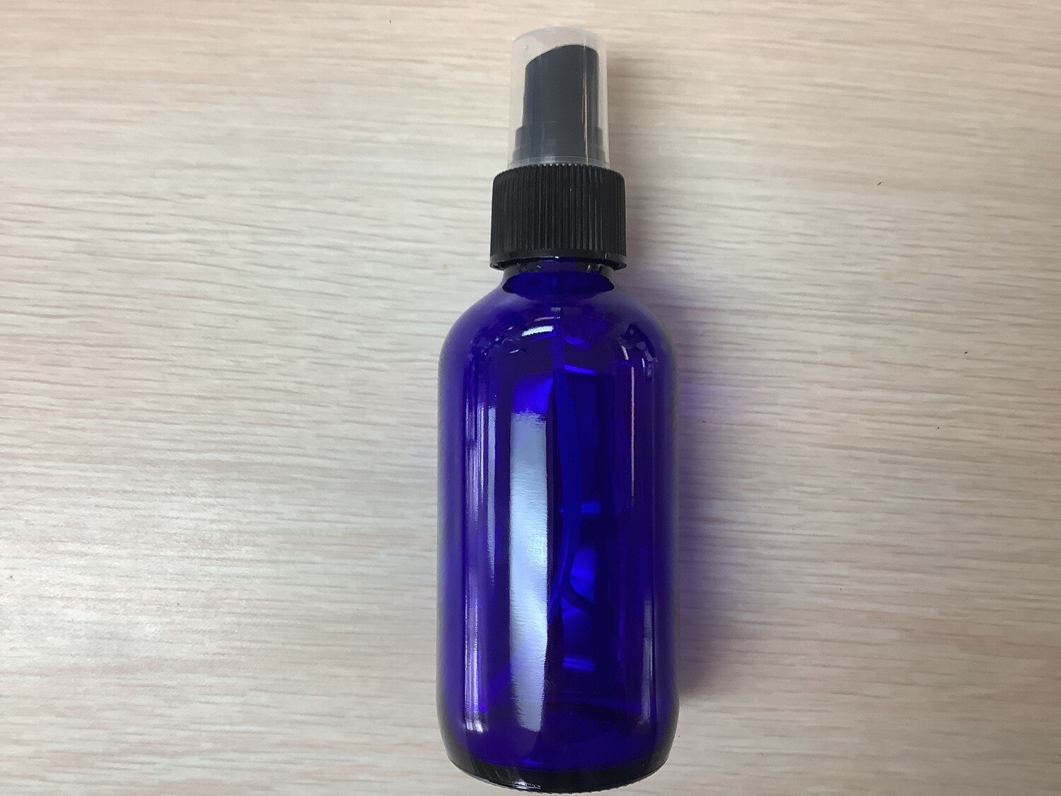 EMPTY BLUE GLASS BOTTLE 4oz + SPRAY MIST