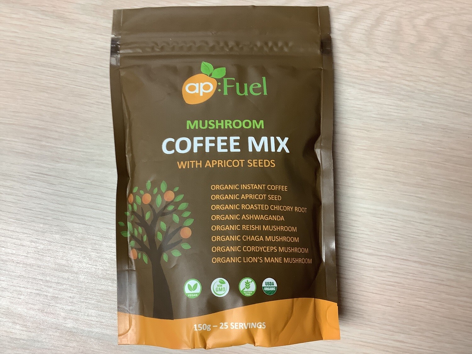 APRICOT POWER: Fuel - Mushroom Coffee Mix with Apricot Seeds 150 g 25 servings