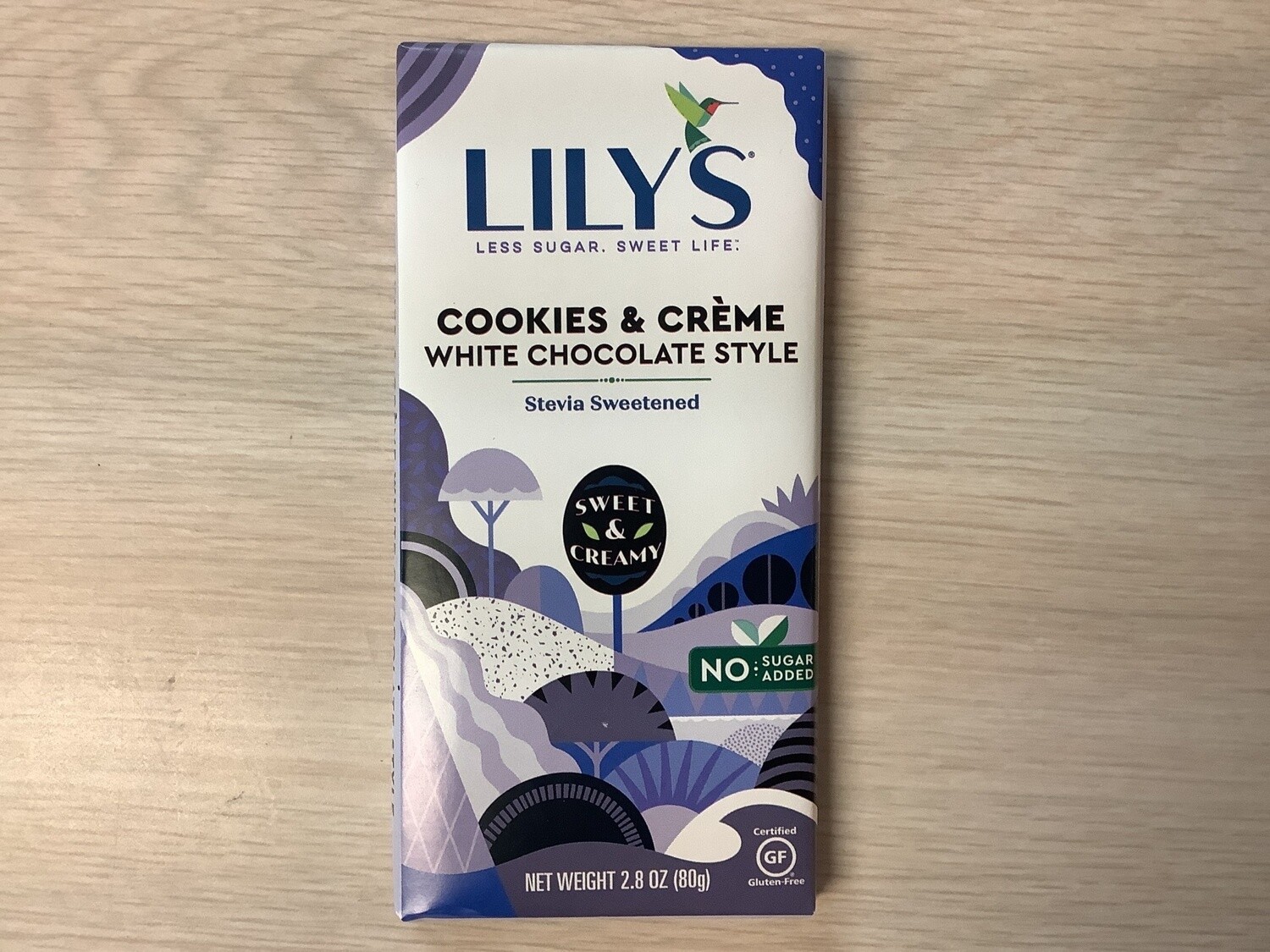 LILYS COOKIES AND CREME WHITE CHOCOLATE BAR 2.8 Oz