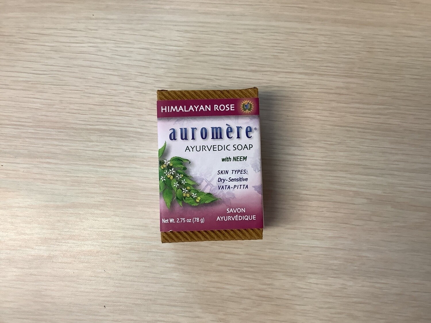 AUROMERE Himalayan Rose Bar Soap 2.75 oz