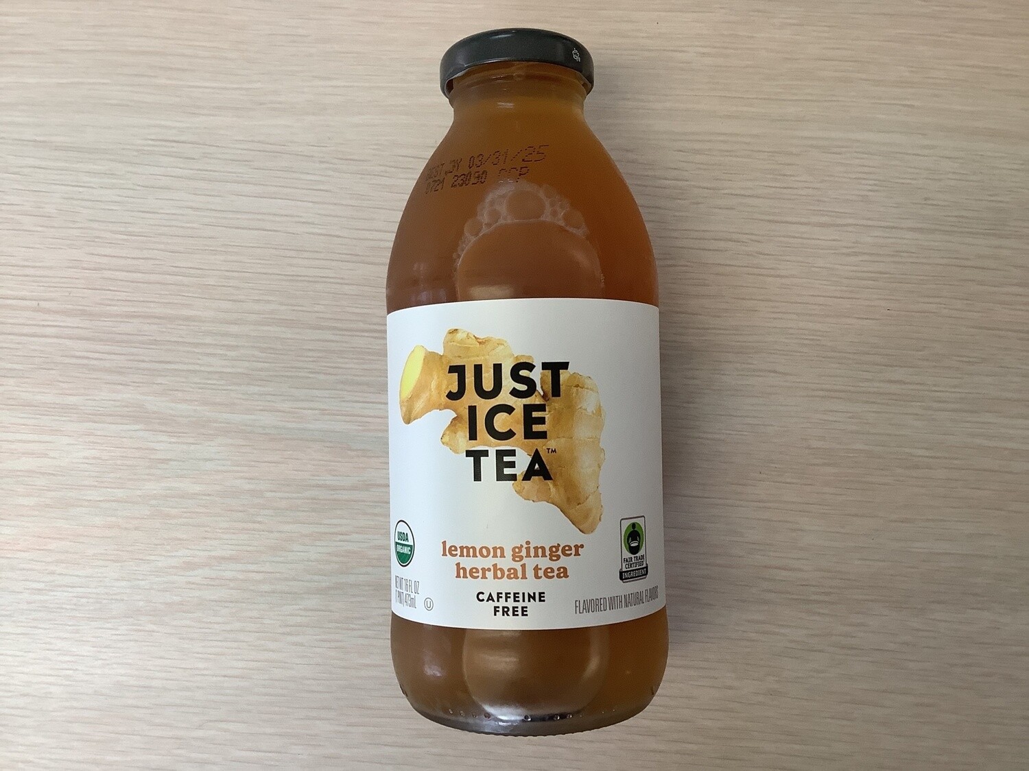 EAT THE CHANGE JUST ICE TEA LEMON GINGER HERBAL ORGANIC CAFFEINE FREE 16 OZ