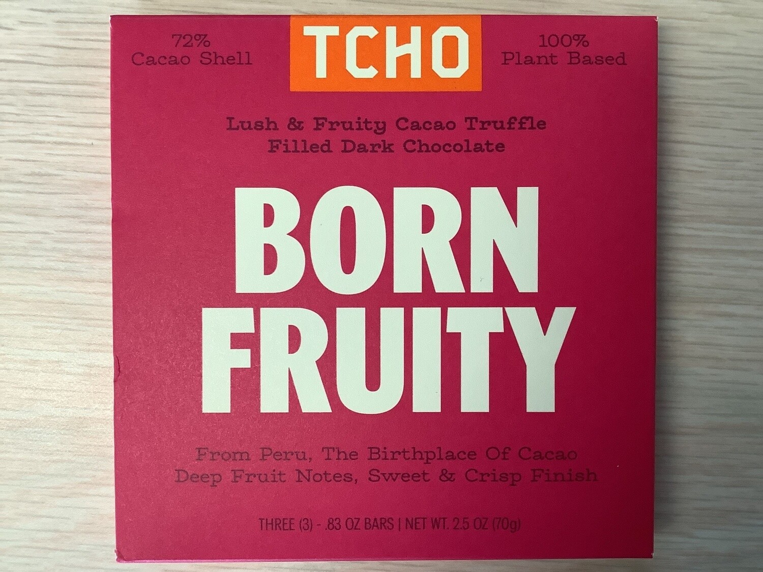 TCHO CHOCOLATE BAR BORN FRUITY 2.5 OZ