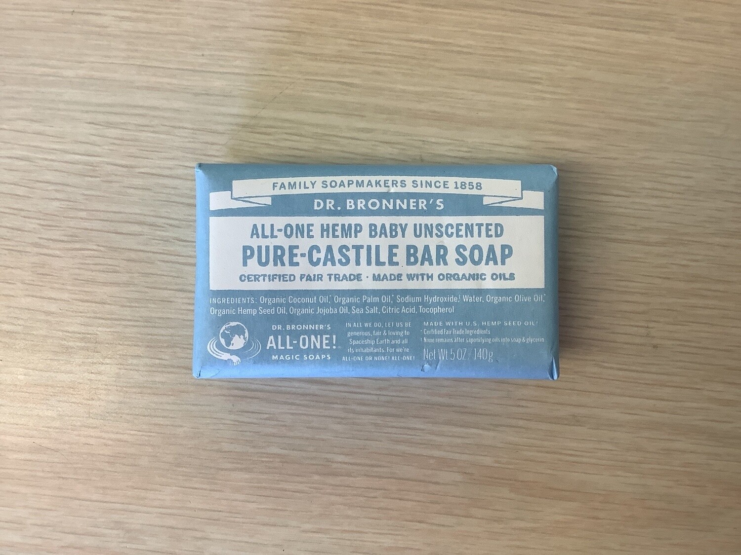 DR BRONNERS SOAP BAR BABY MILD UNSCENTED 5 OZ
