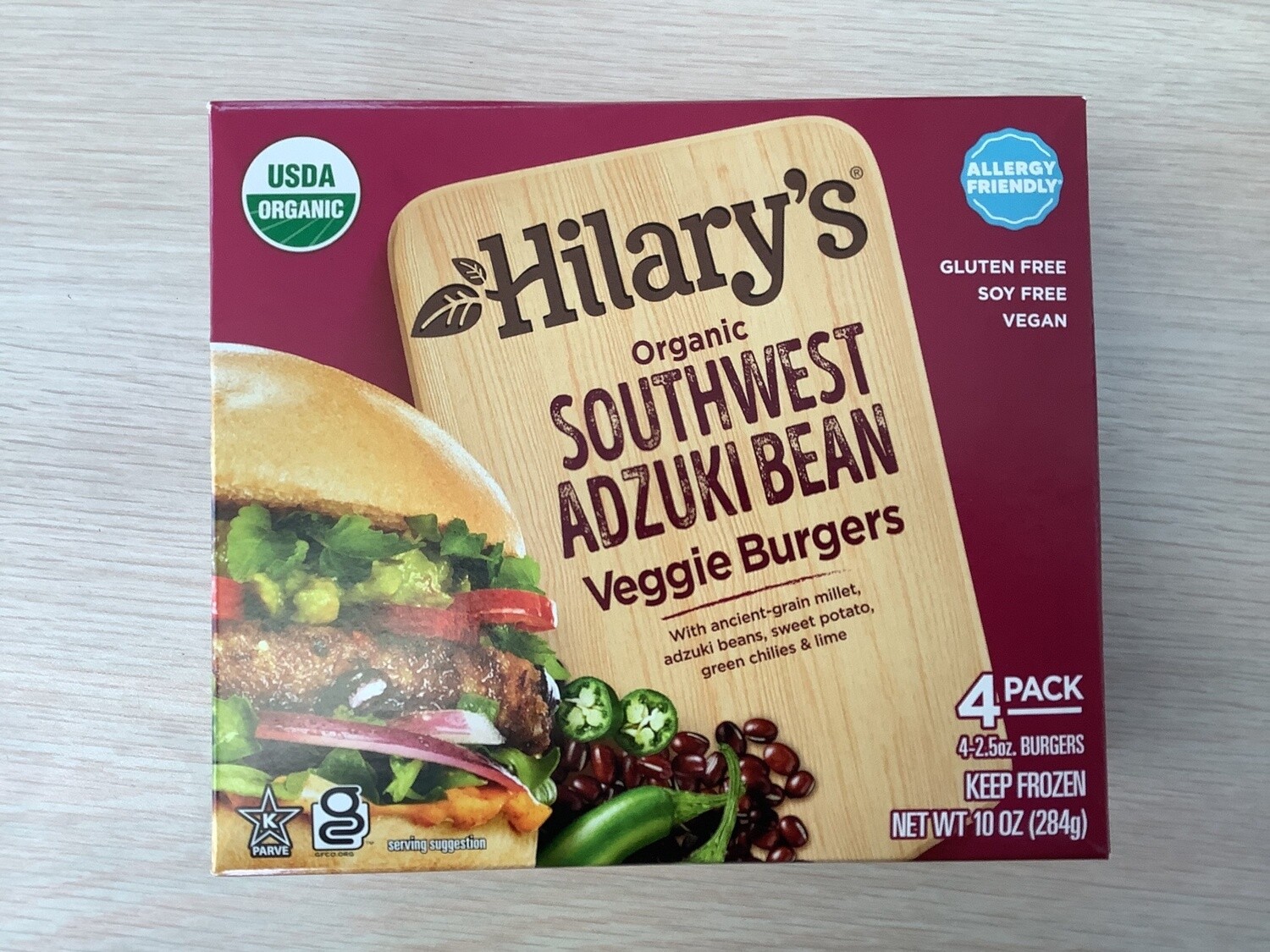 HILARYS ORGANIC SOUTHWEST ADZUKI BEAN VEGGIE BURGERS 10 oz