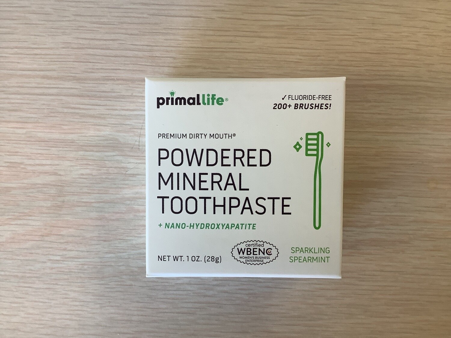 PRIMAL LIFE POWDERED MINERAL TOOTHPASTE SPARKLING SPEARMINT 1 oz