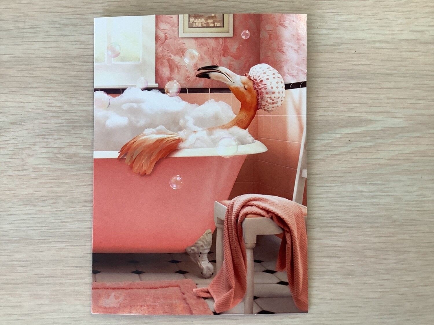 AVANTI FLAMINGO BATH BIRTHDAY CARD
