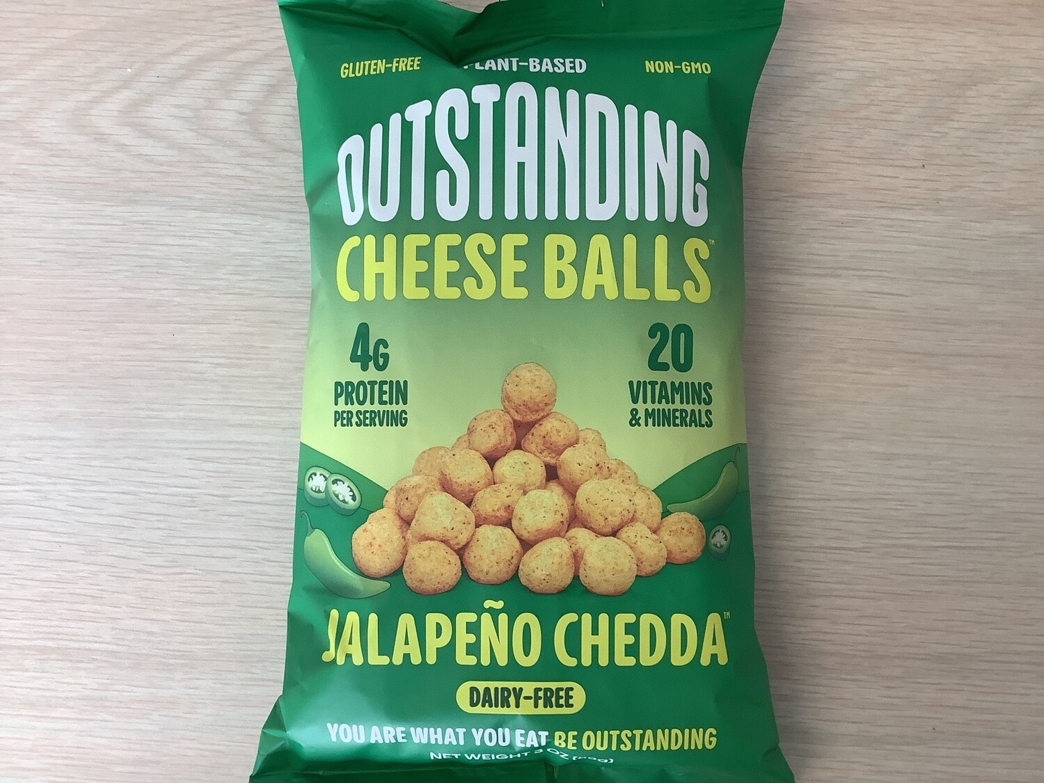 OUTSTANDING CHEESE BALLS JALAPEÑO CHEDDA DAIRY FREE 3 oz