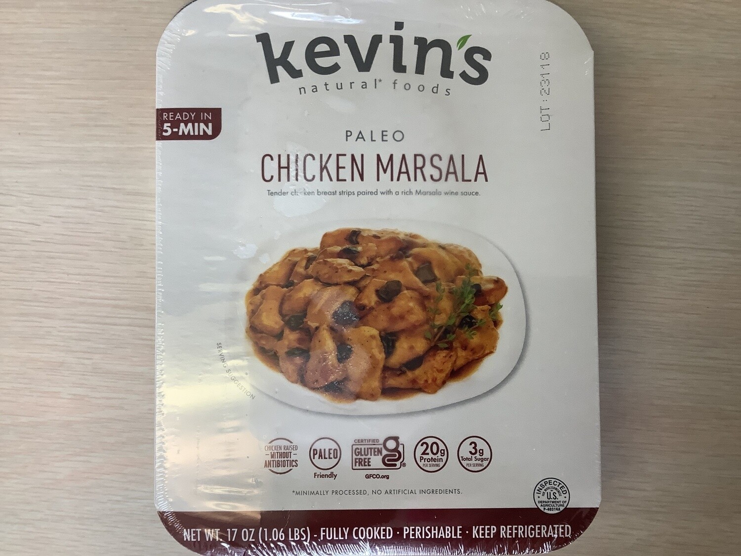 KEVINS NATURAL FOODS CHICKEN MARSALA 17 Oz FROZEN