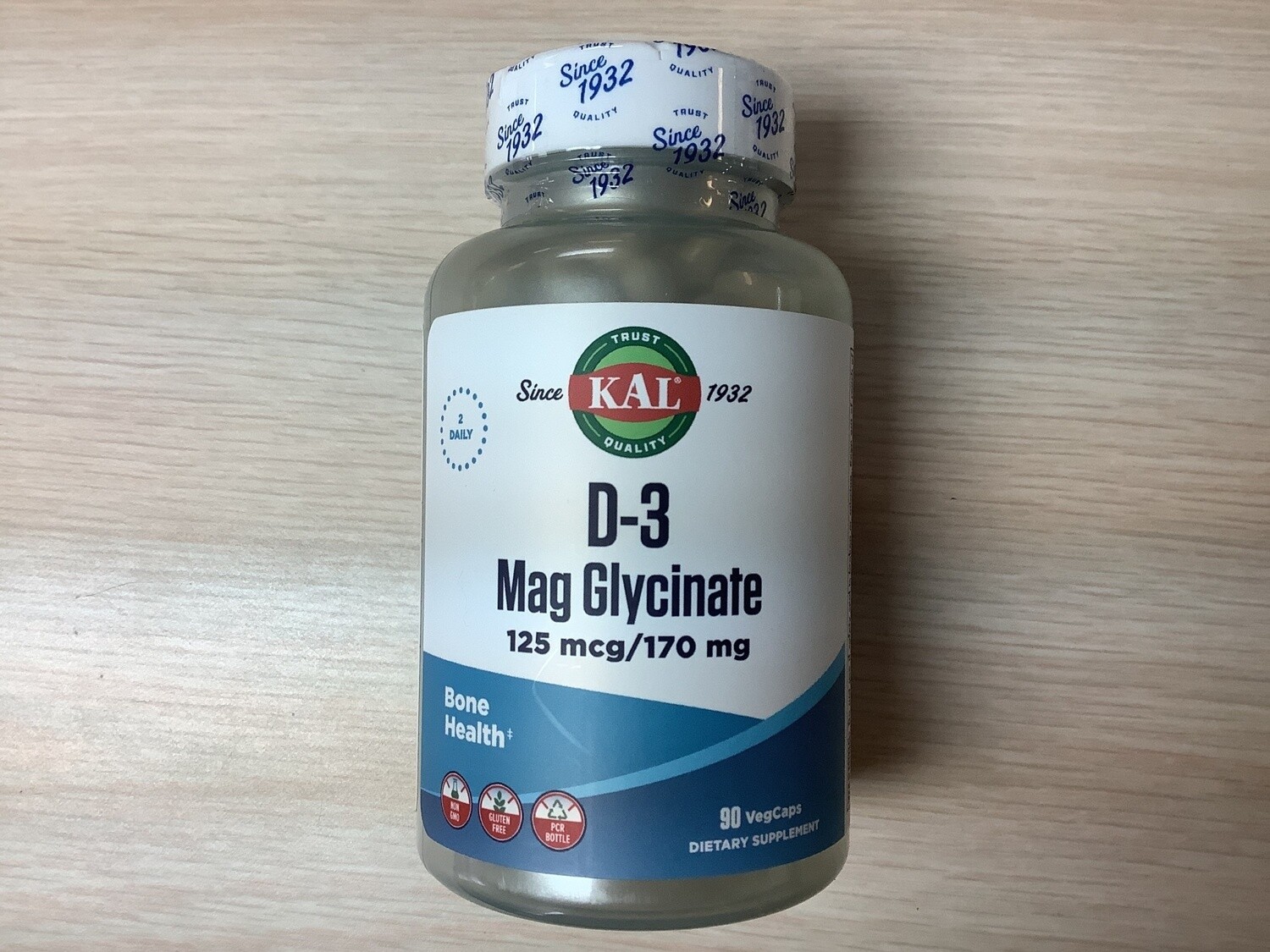 KAL D-3 Mag Glycinate 90 veg caps