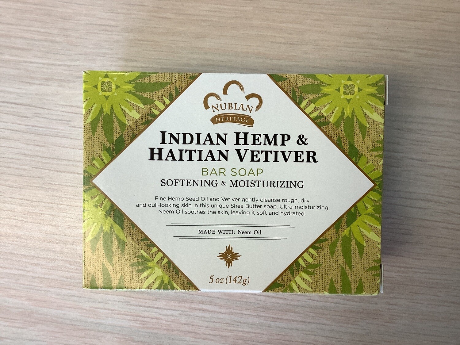 NUBIAN Bar Soap Indian Hemp &amp; Haitian Vetiver 5 ounce