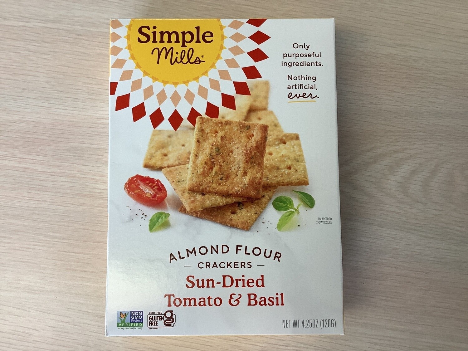 SIMPLE MILLS CRACKERS ALMOND FLOUR TOMATO BASIL 4.25 OZ