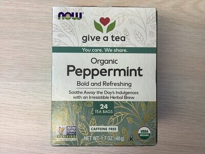 NOW PEPPERMINT TEA BAGS ORGANIC  24 BAGS