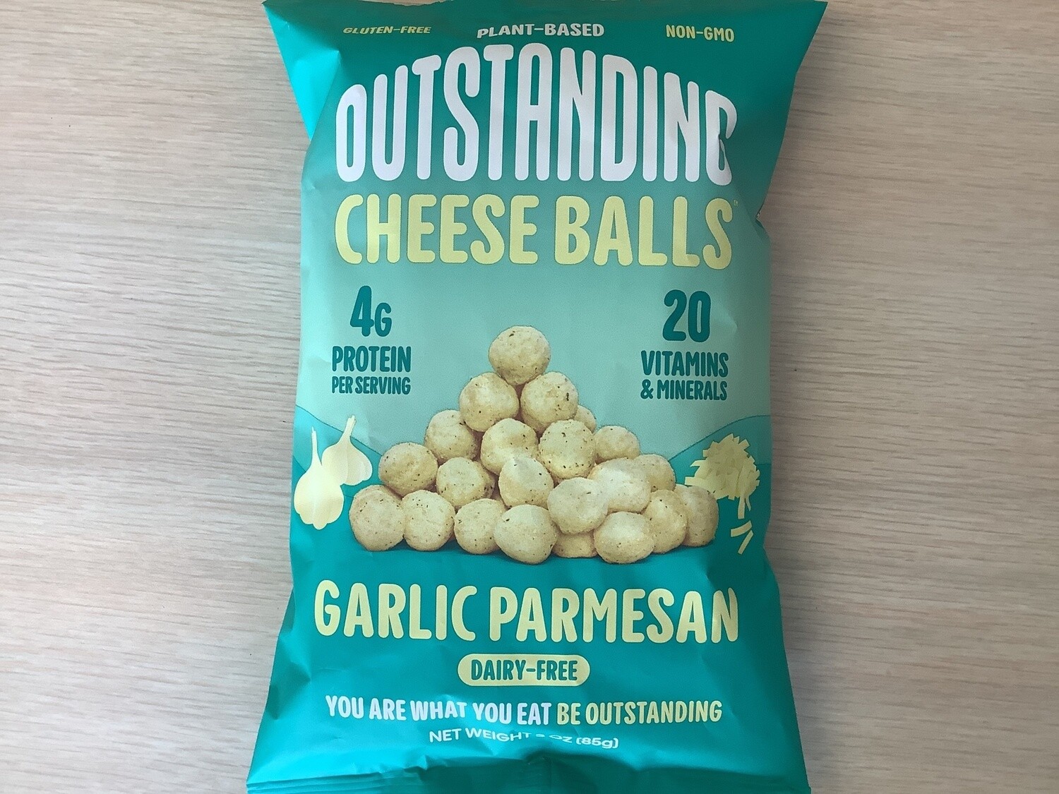 OUTSTANDING CHEESE BALLS GARLIC PARMESAN VEGAN 3 oz