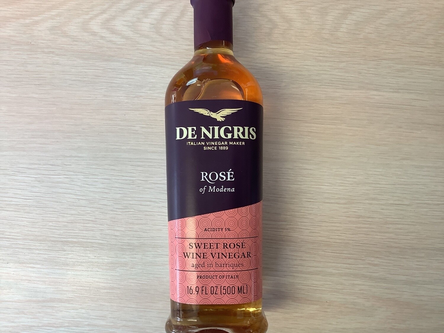 DE NIGRIS SWEET ROSE WINE VINEGAR 16.9 Oz