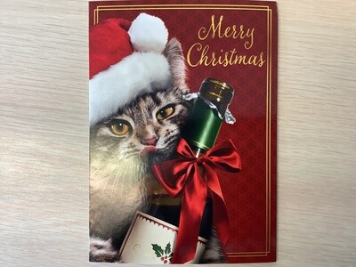 AVANTI CAT WINE MERRY CHRISTMAS CARD