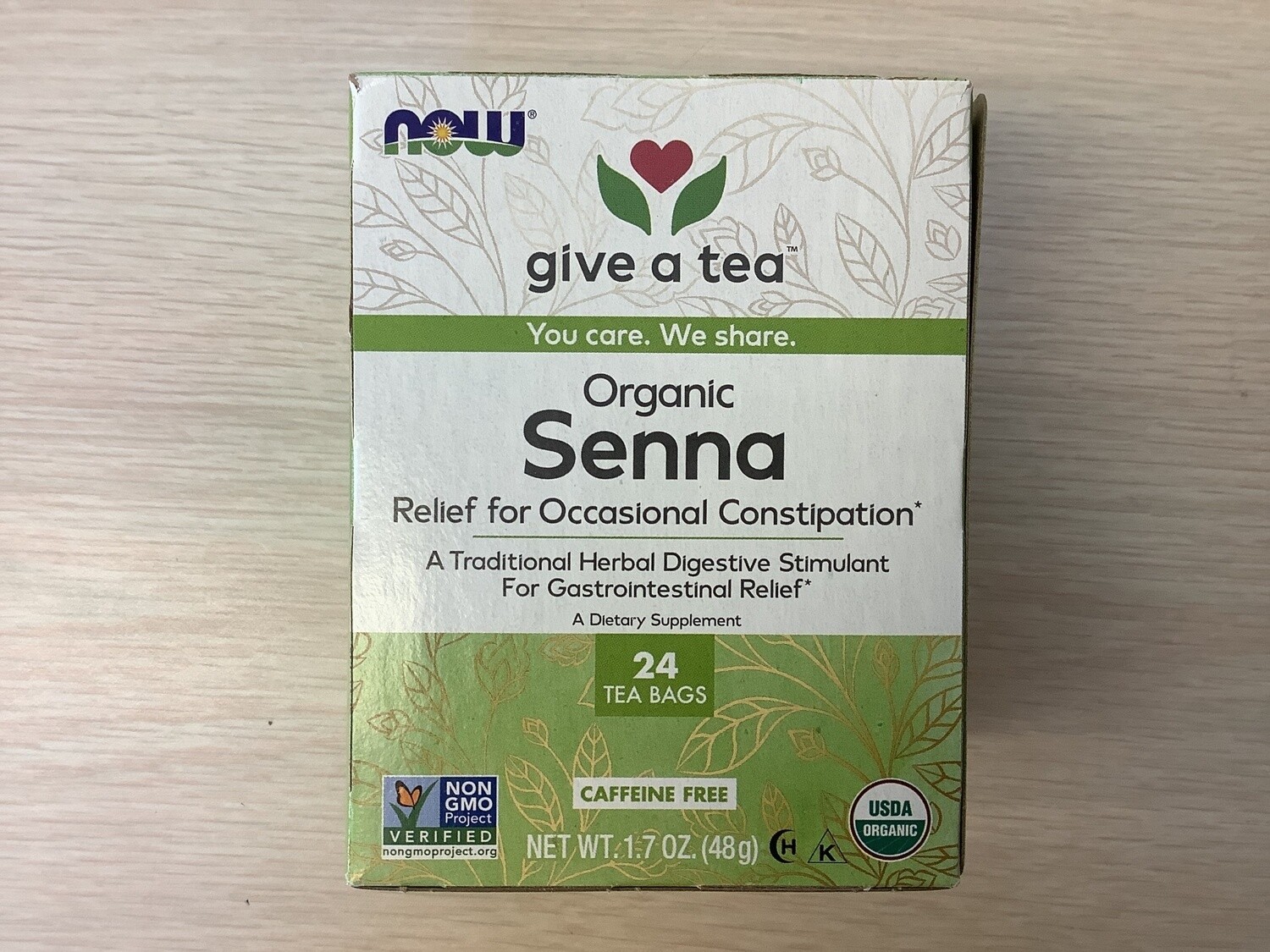 NOW SENNA ORGANIC TEA BAGS 24 BAGS