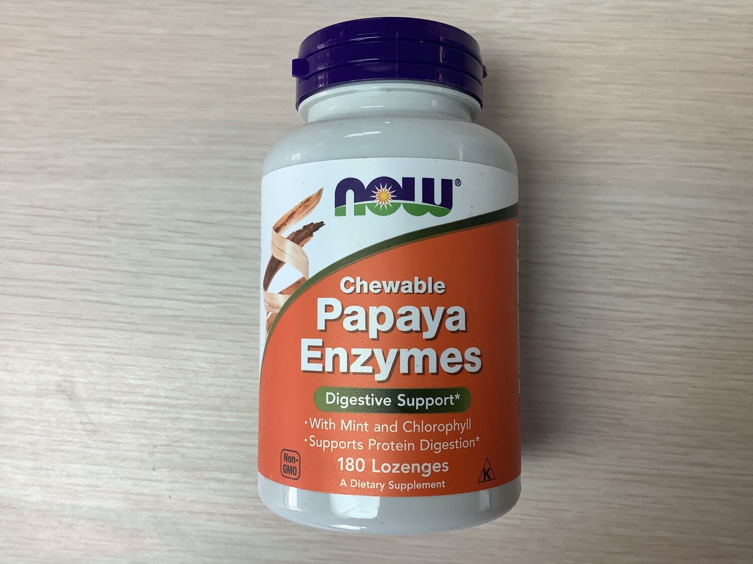 NOW PAPAYA ENZYME CHEWABLE 180 TABS