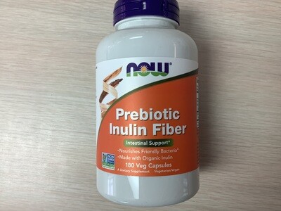 NOW Prebiotic Inulin Fiber - 180 Veg Capsules