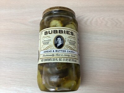 BUBBIES PICKLES BREAD & BUTTER CHIPS 33 OZ