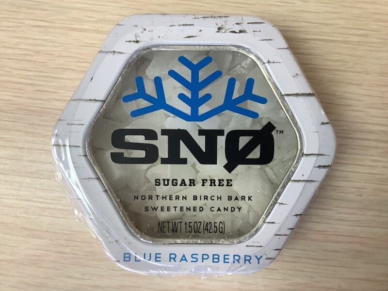 SN0 (SNO) SUGAR FREE BIRCH XYLITOL SWEETENED MINT BLUE RASPBERRY 1.5 OZ