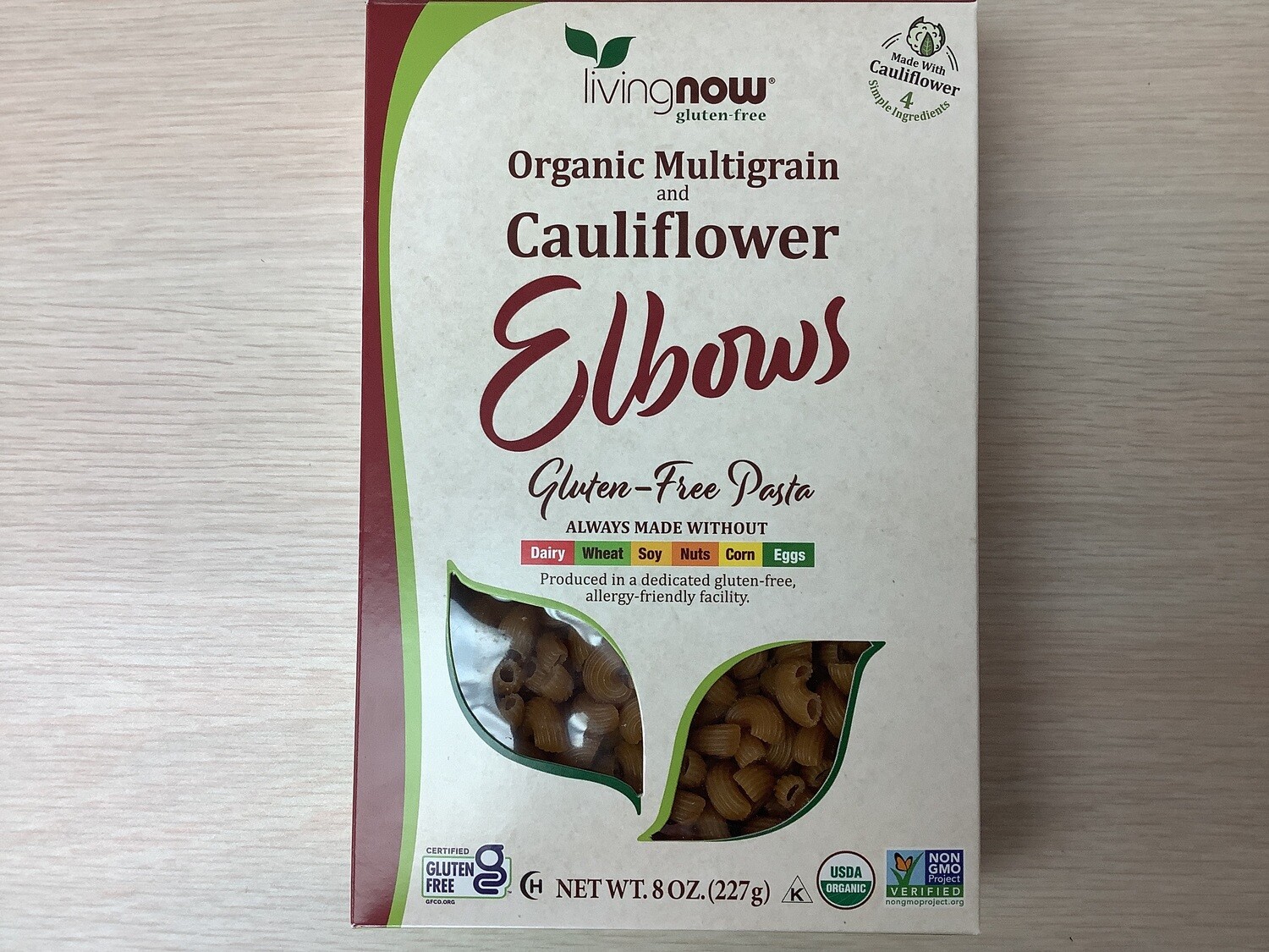 NOW FOODS ORGANIC MULTIGRAIN CAULIFLOWER ELBOWS 8OZ