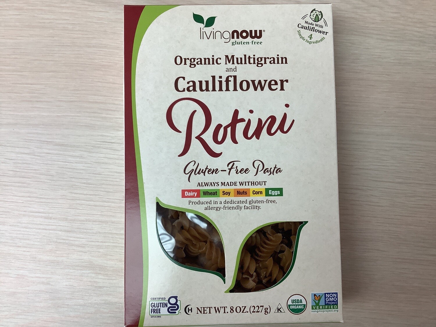 NOW FOODS ORGANIC MULTIGRAIN CAULIFLOWER ROTINI 8OZ