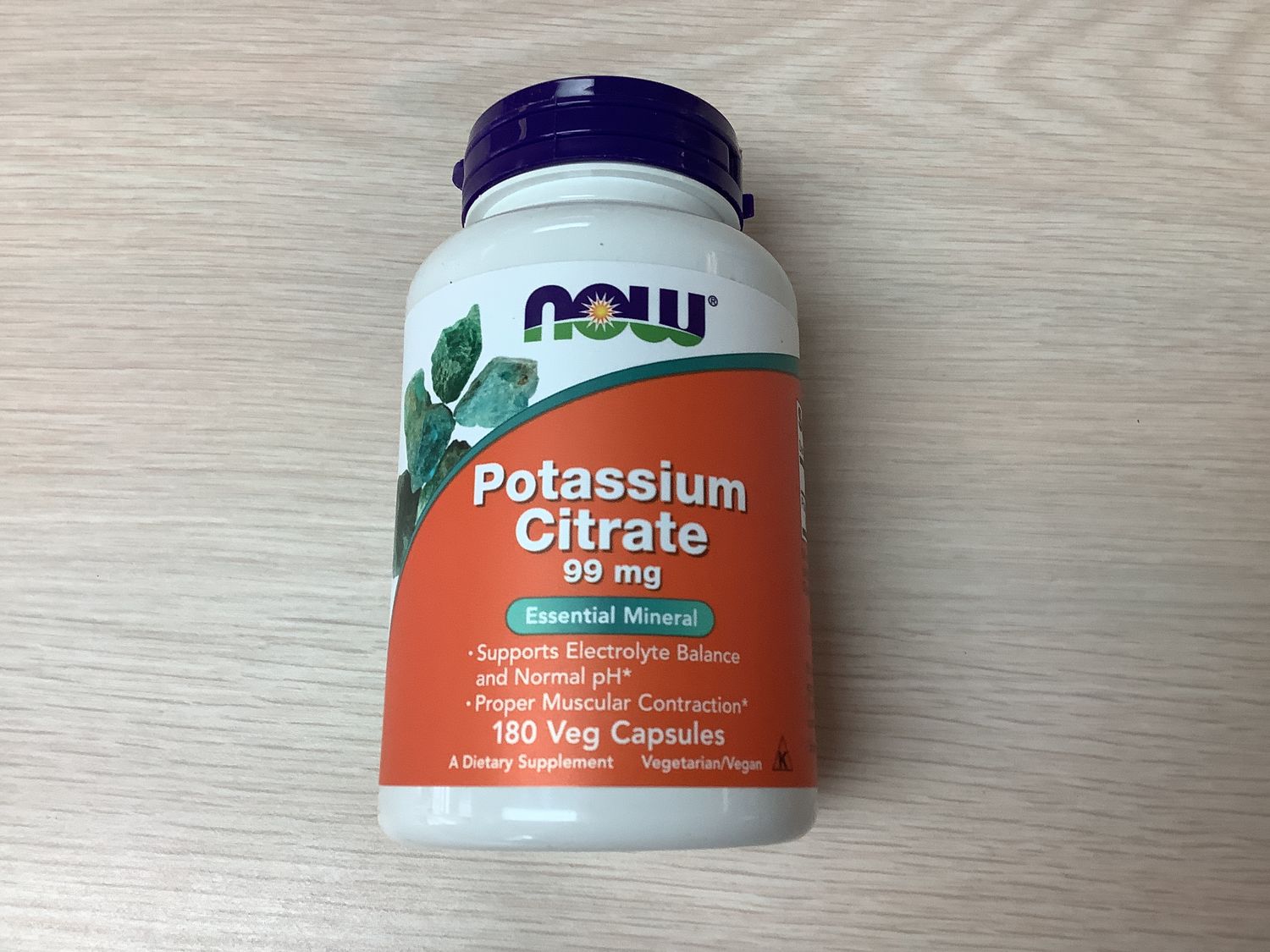 NOW POTASSIUM CITRATE 99MG CAPS  180 VCAPS
