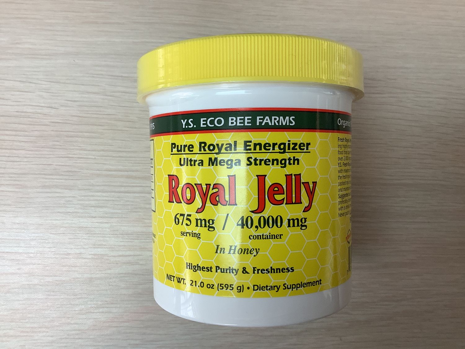 YS ECO BEE FARMS PURE ROYAL ENERGIZER (Royal Jelly in Honey) 40000 mg 21 oz