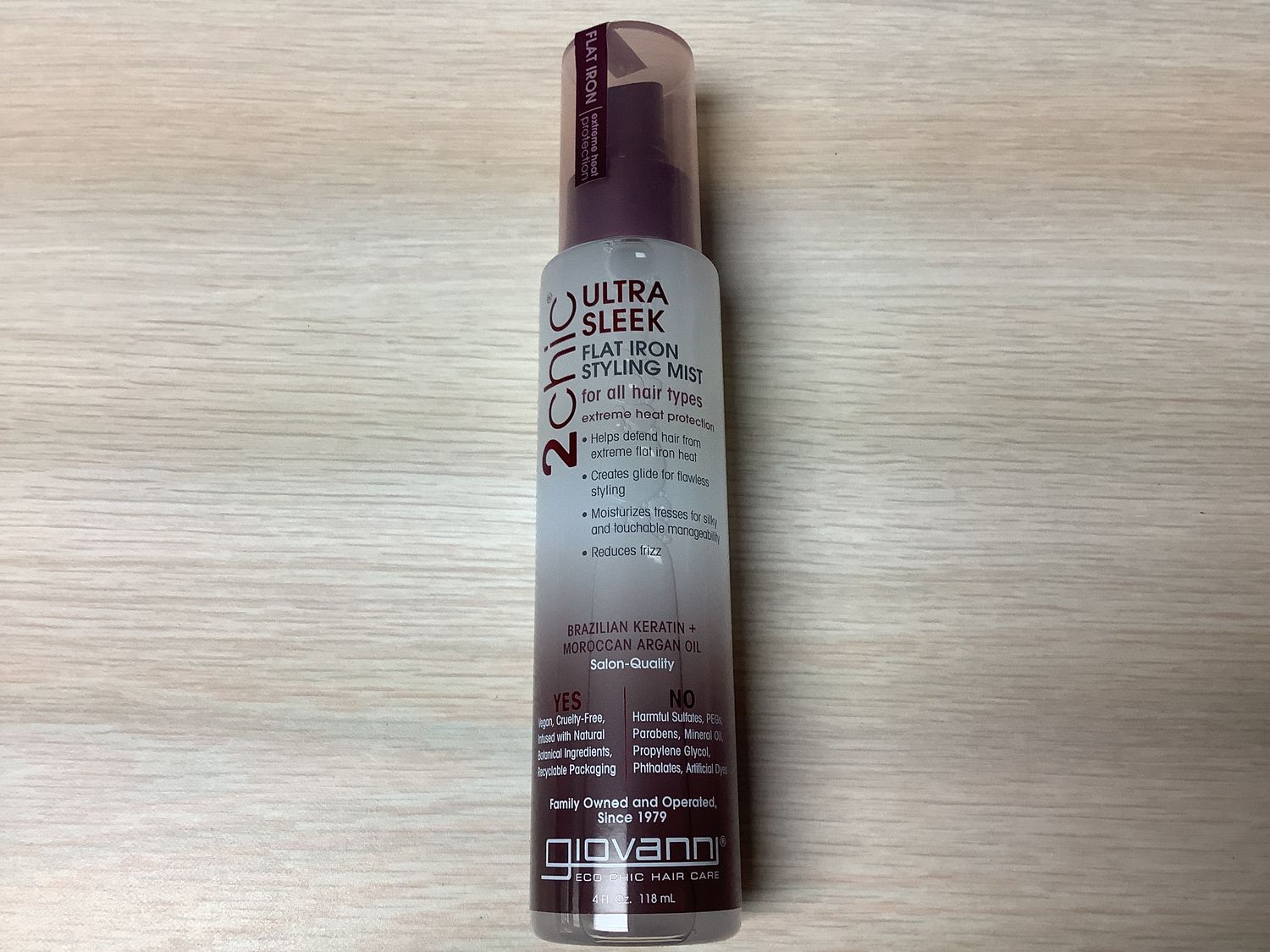 GIOVANNI 2CHIC ULTRA SLEEK FLAT IRON STYLING MIST 4 OZ