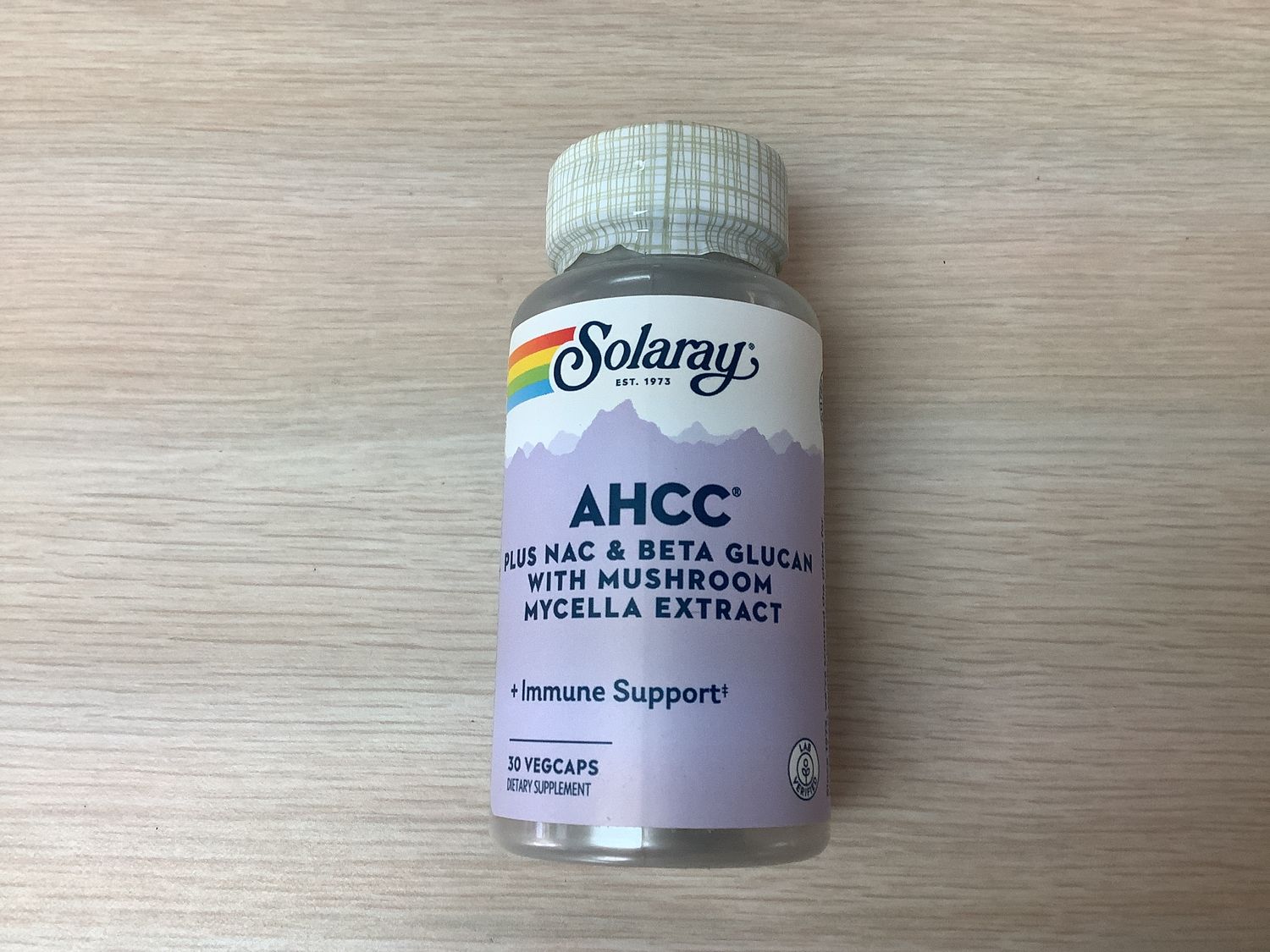 SOLARAY AHCC + NAC &amp; Beta Glucan, Veg Cap (Btl-Plastic) 30ct