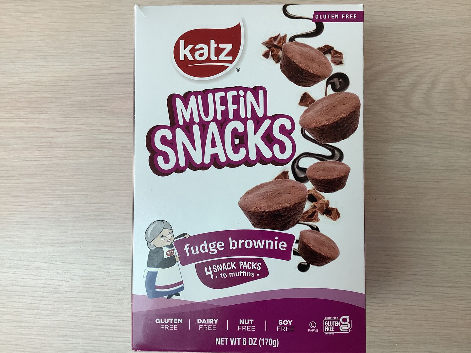 KATZ MUFFIN SNACKS FUDGE BROWNIE GLUTEN FREE 6 OZ