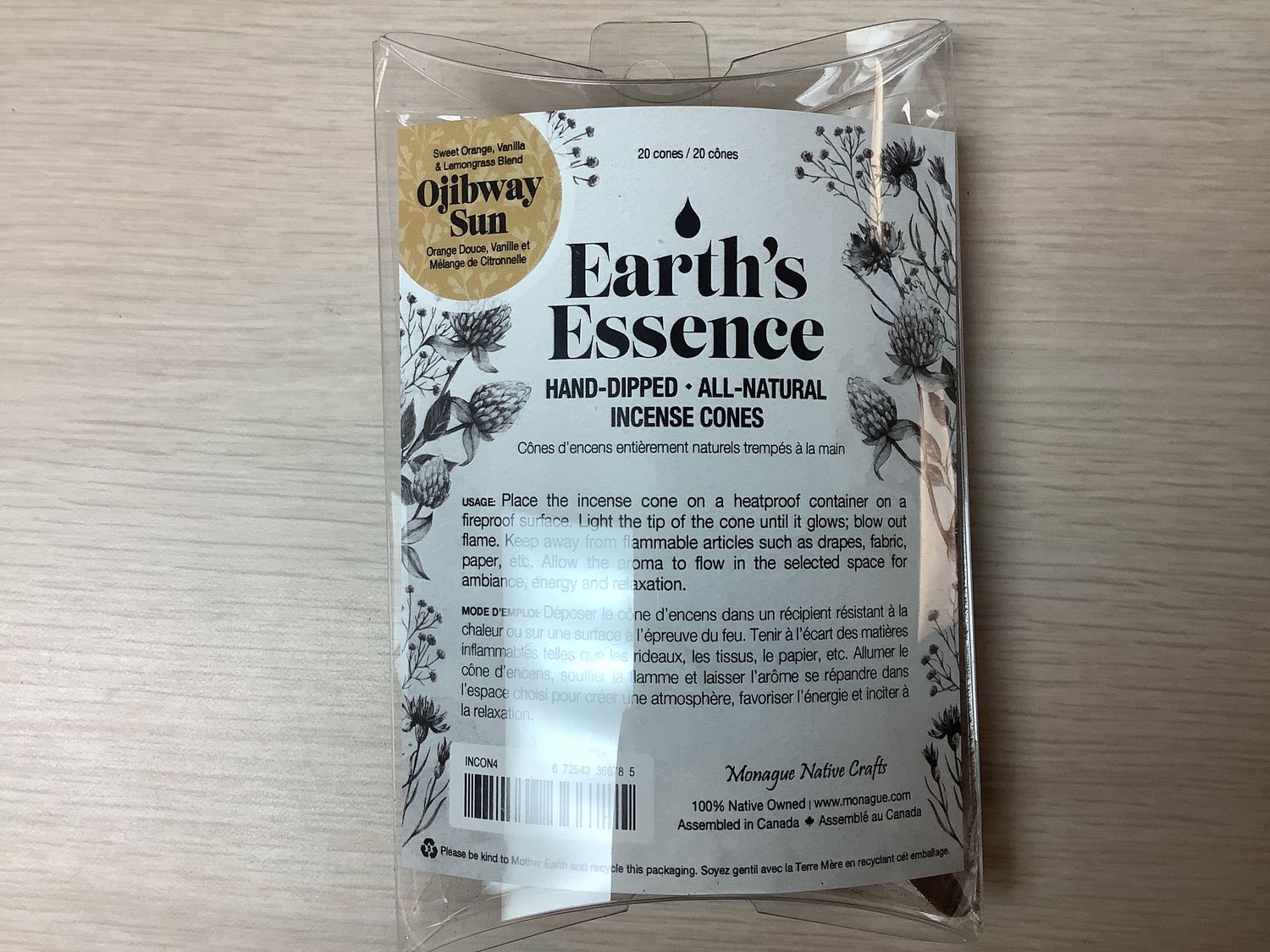 MONAGUE EARTHS ESSENCE INCENSE CONE, Color: OJIBWAY SUN