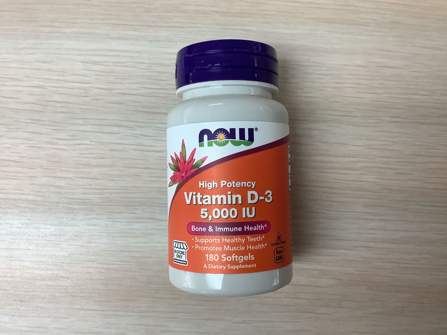 NOW VITAMIN D3 5000 IU 180 SOFTGELS (IN-STORE ONLY)
