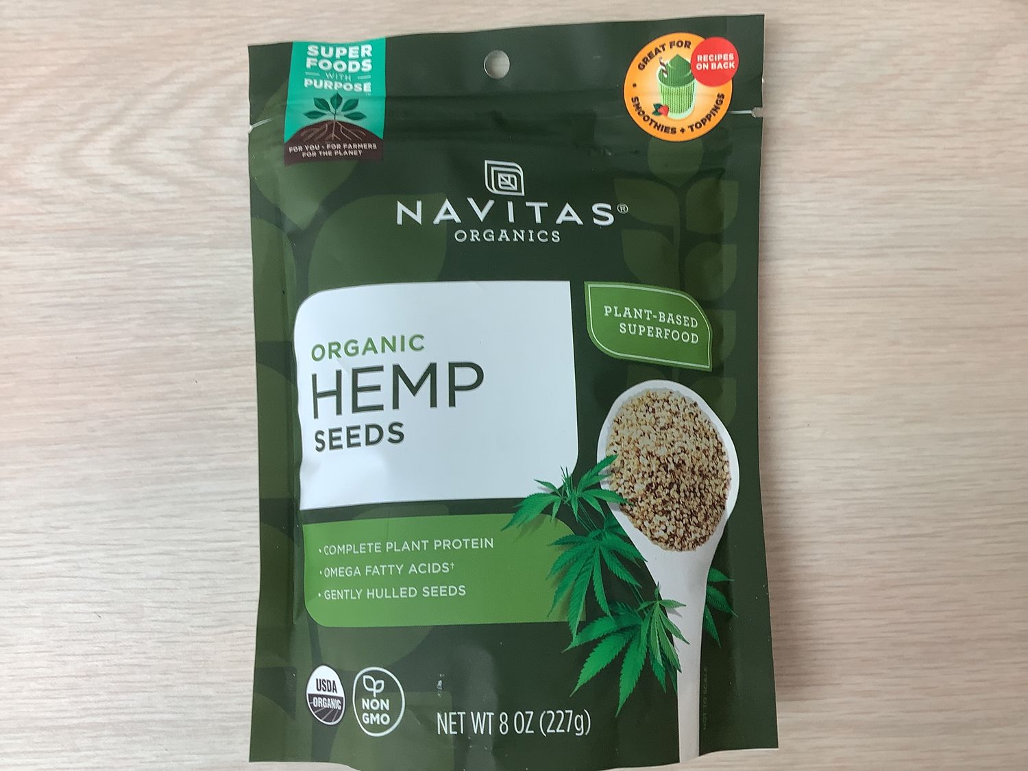 NAVITAS Organic Hemp Seeds Shelled 8 oz