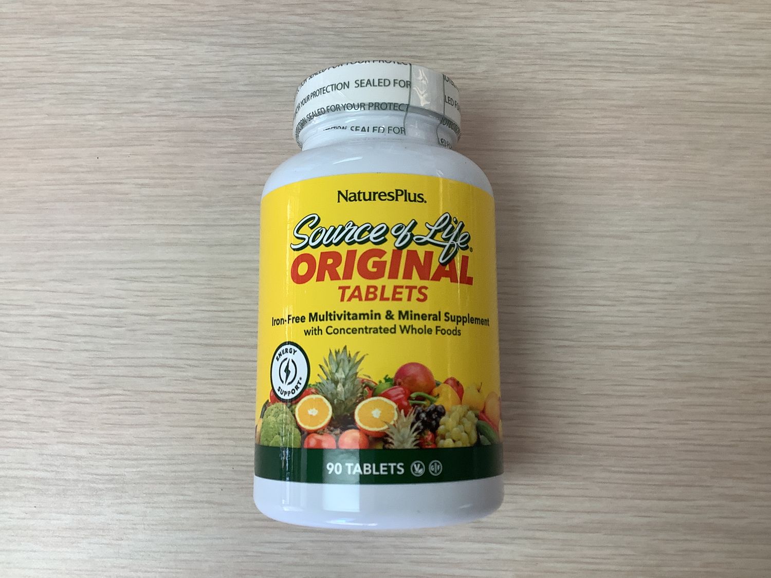 NATURES PLUS MULTIVITAMIN SOURCE OF LIFE NO IRON TAB 90