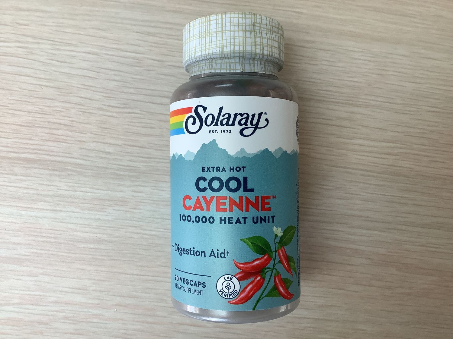 SOLARAY Cool Cayenne Pepper 100,000 HU, Veg Cap 600mg 90ct