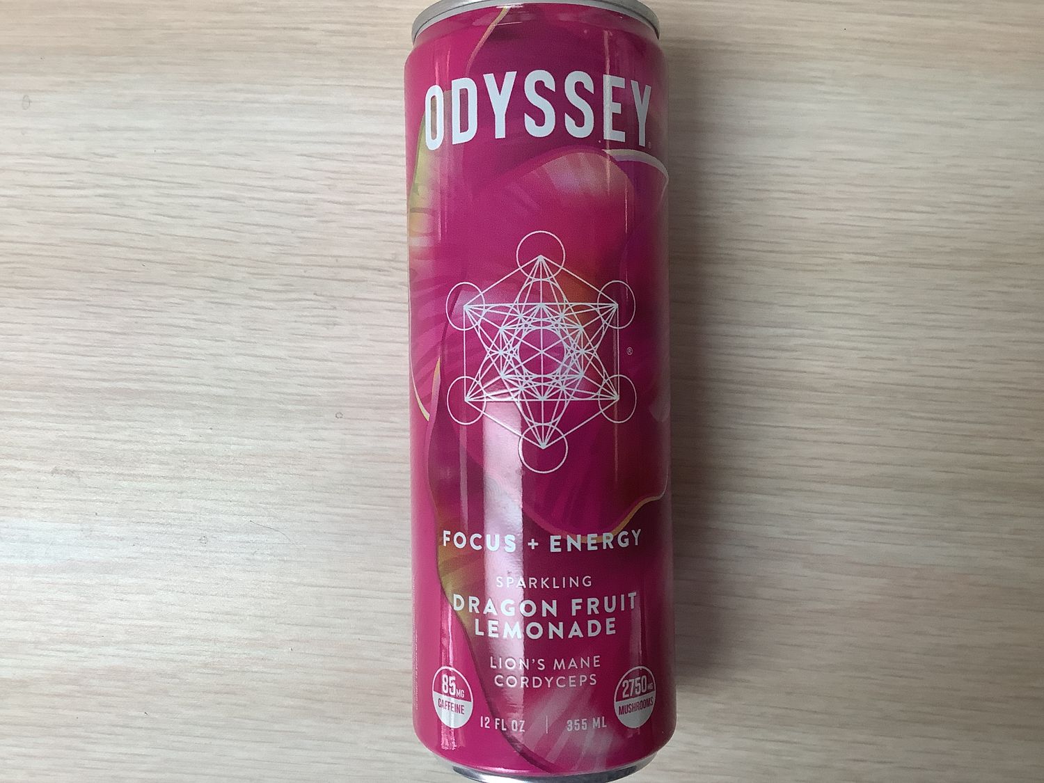 Odyssey Elixir Bev Sparkling Energy Dragonfruit Lemonade - 12FO