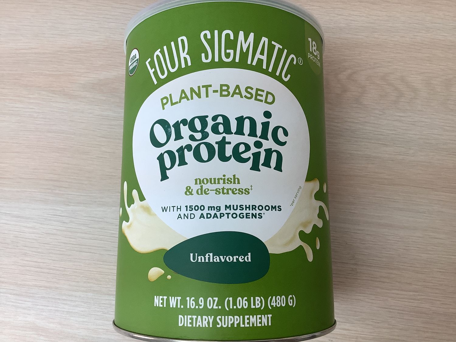 FOUR SIGMATIC PROTEIN POWDER PLANT-BASED UNFLAVORED 16.9 OZ