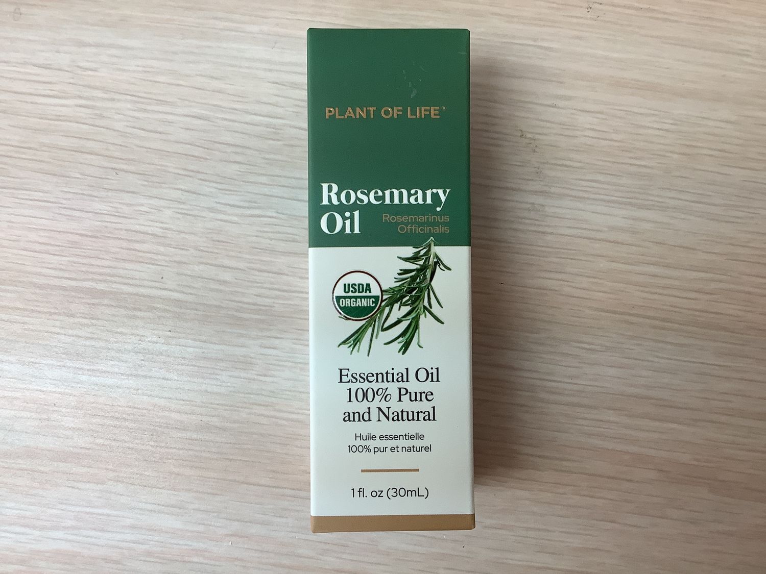PLANT OF LIFE ORGANIC ROSEMARY ESSENTIAL OIL FOR AROMATHERAPY HAIR SKIN NAILS 1 OZ