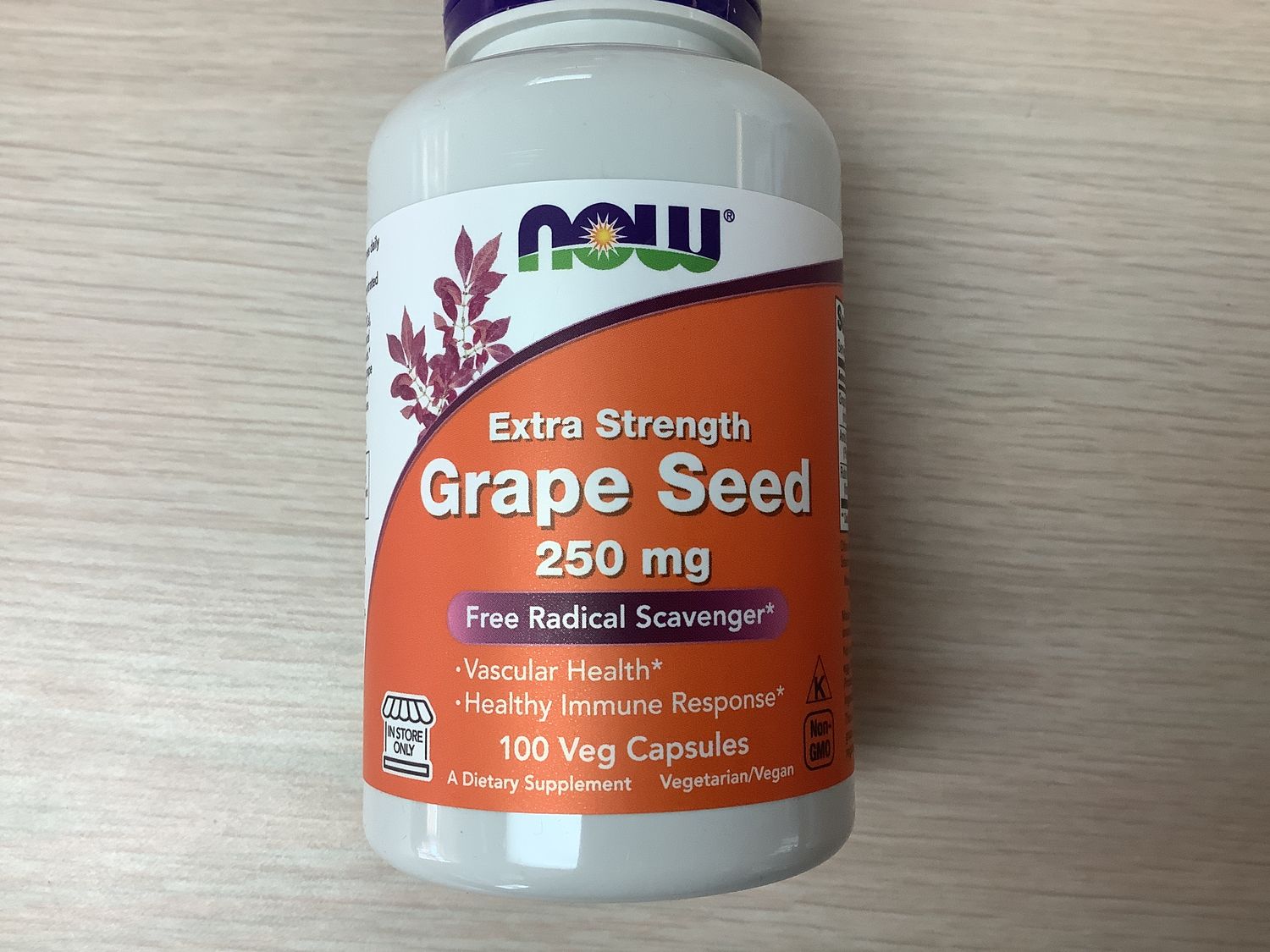 NOW® GRAPE SEED EXTRACT 250MG  100 VEG CAPS (IN-STORE ONLY)
