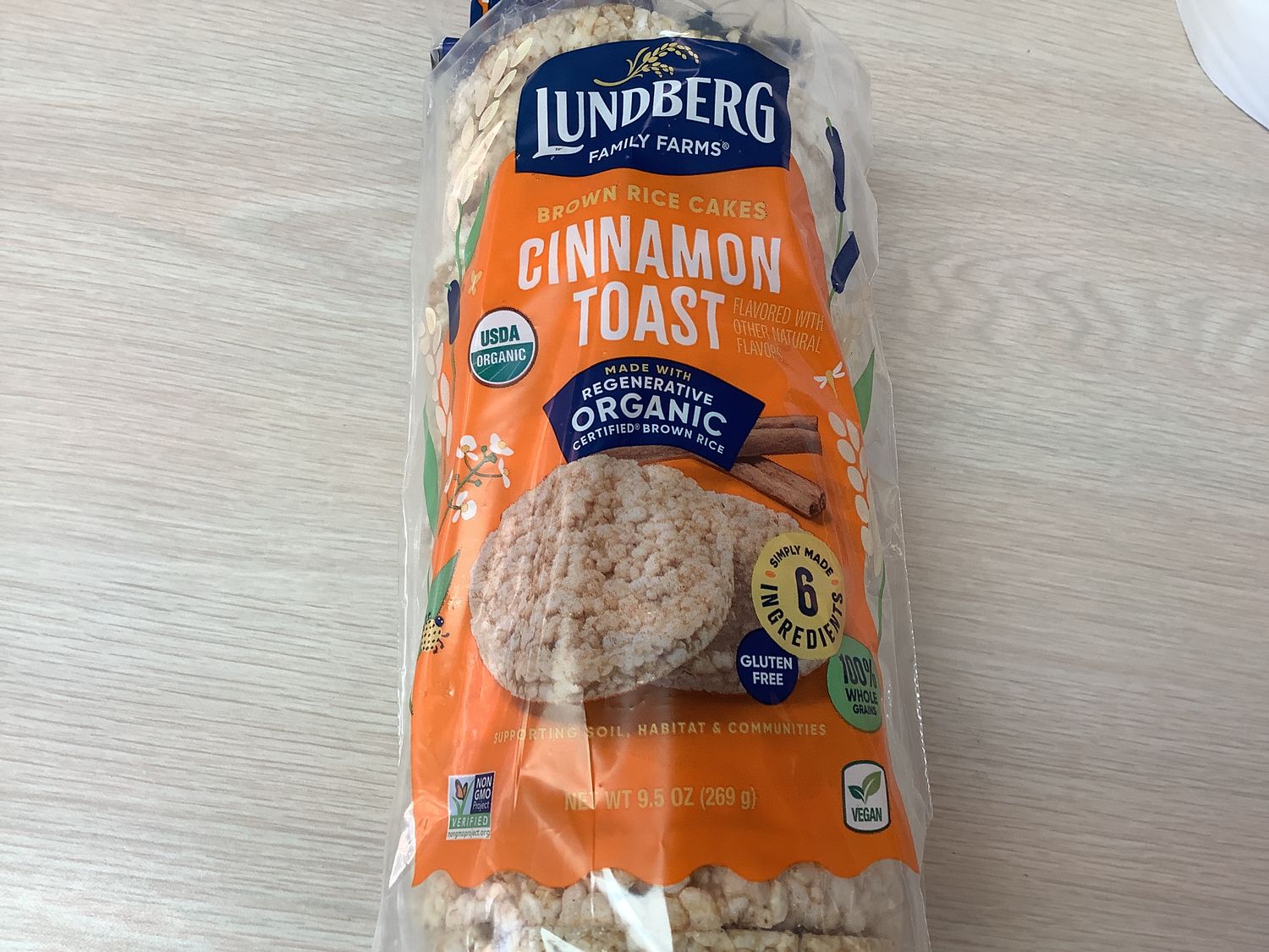 LUNDBERG RICE CAKES CINNAMON TOAST 9.5 OZ