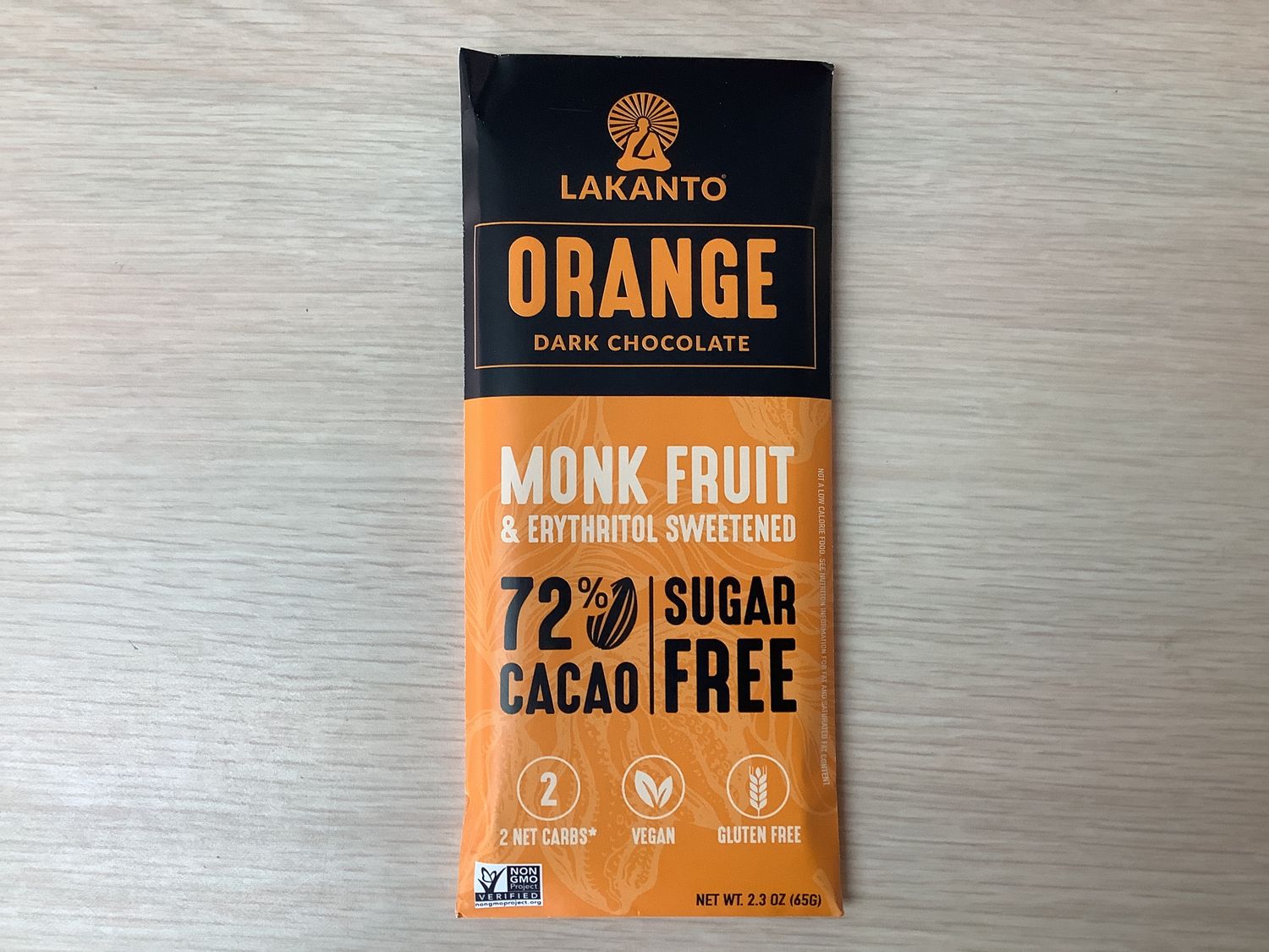 LAKANTO Chocolate Bar Orange Dark - 2.3OZ