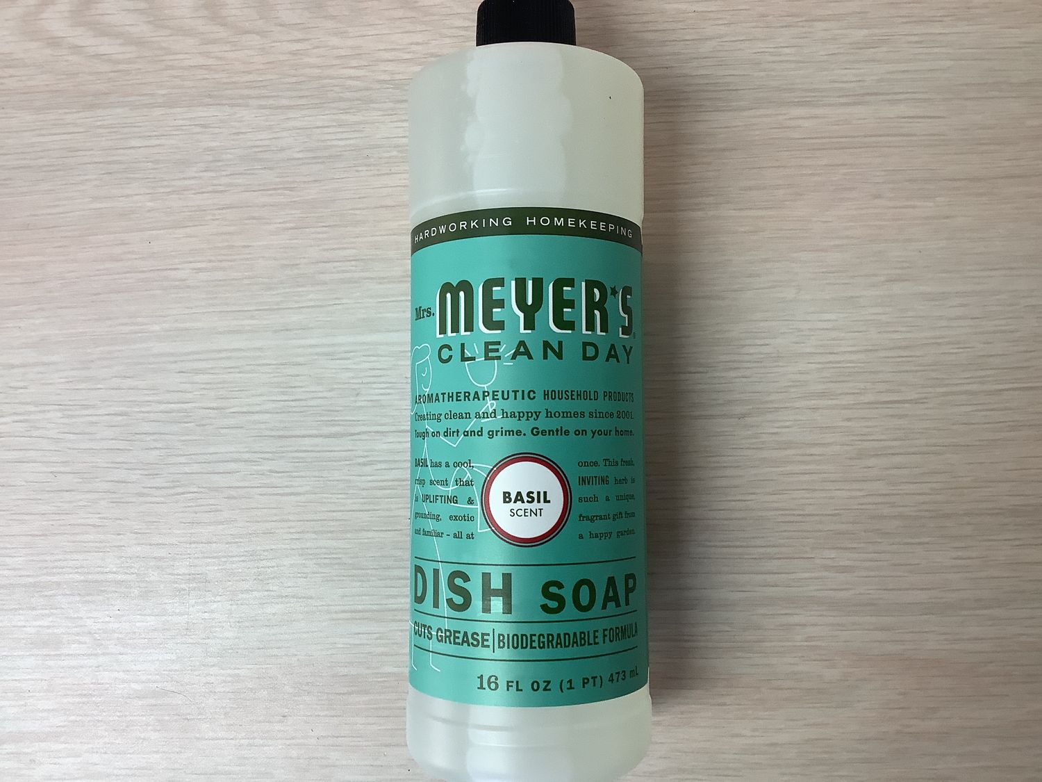 MRS MEYERS DISH SOAP LIQUID BASIL 16 oz