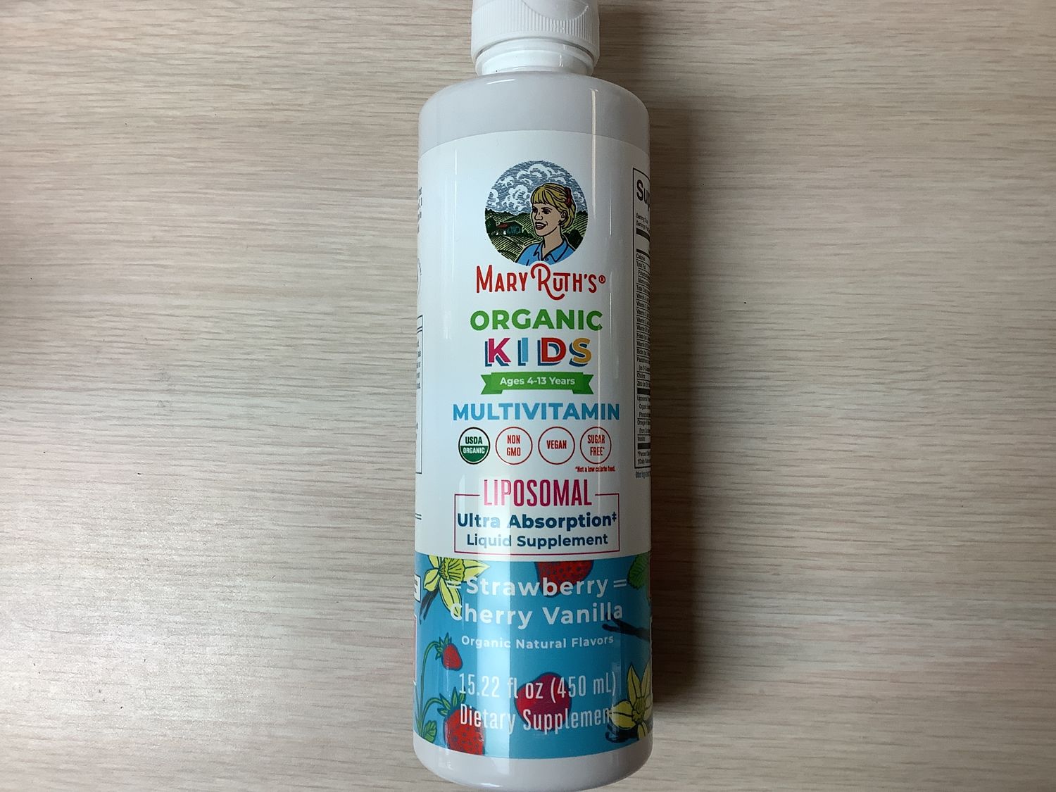 MaryRuths Strawberry Cherry Vanilla Kids Multivitamin Liposomal 15.22 fl. oz.