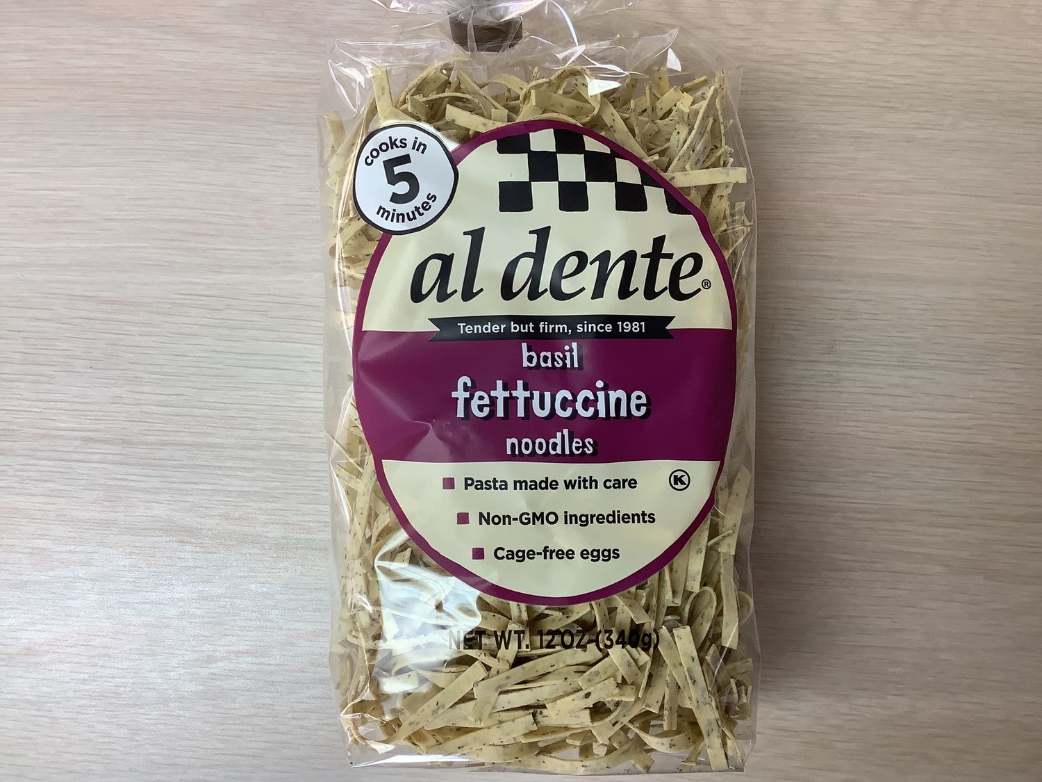 AL DENTE PASTA BASIL FETTUCCINE NOODLES 12 OZ