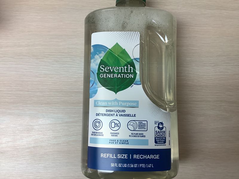 SEVENTH GENERATION Dish Liquid Free &amp; Clear 50 oz